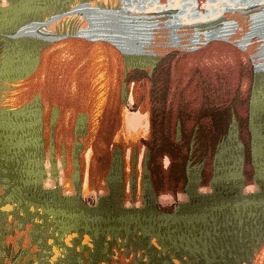 comforter & matching pillow bedding set horses girls or boys blue